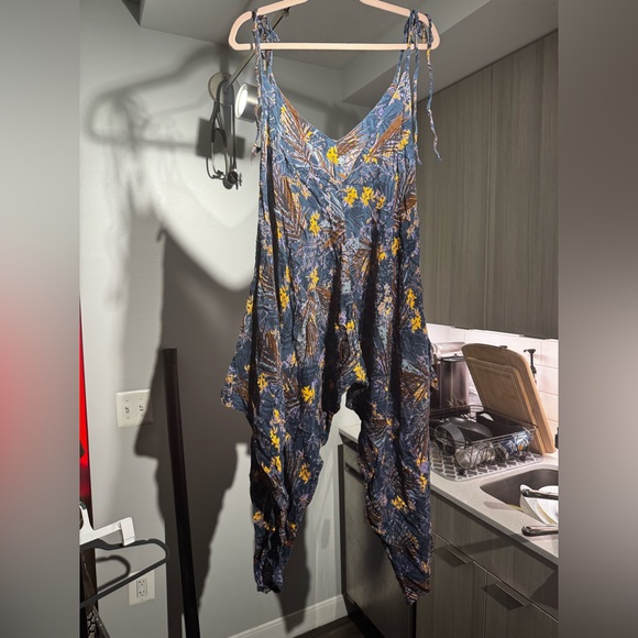 Free People El Porto Harem Jumpsuit Size XS Oversized Boho Hippie - Picture 8 of 11